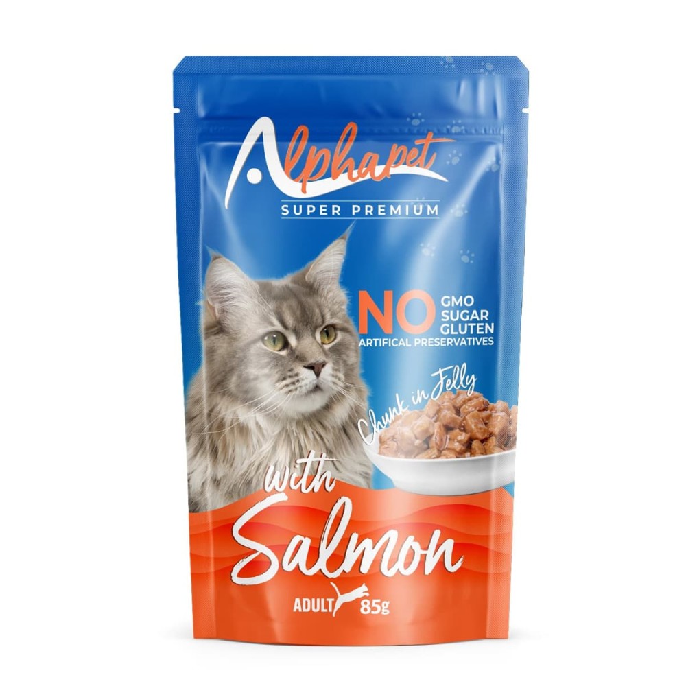 Alphapet Super Premium Jelly 85gr για Ενήλικες Γάτες με Σολομό σε Φακελάκι (Chunk in Jelly) Alphapet Super Premium Jelly 85gr για Ενήλικες Γάτες με Σολομό σε Φακελάκι (Chunk in Jelly)