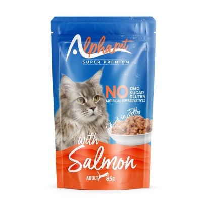 Alphapet Super Premium Jelly 85gr για Ενήλικες Γάτες με Σολομό σε Φακελάκι (Chunk in Jelly) Alphapet Super Premium Jelly 85gr για Ενήλικες Γάτες με Σολομό σε Φακελάκι (Chunk in Jelly)