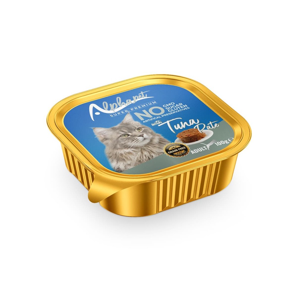 Alphapet Super Premium Πατέ 100gr για Ενήλικες Γάτες με Τόνο σε Τασάκι Alphapet Super Premium Πατέ 100gr για Ενήλικες Γάτες με Τόνο σε Τασάκι