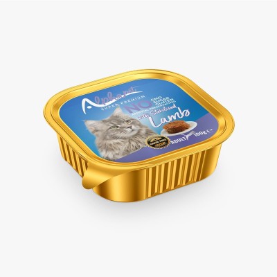Alphapet Super Premium Πατέ 100gr για Στειρωμένες Γάτες με Αρνί σε Τασάκι