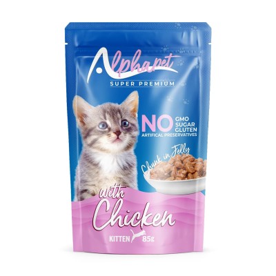 Alphapet Super Premium Jelly 85gr για Γατάκια με Κοτόπουλο σε Φακελάκι (Chunk in Jelly) Alphapet Super Premium Jelly 85gr για Γατάκια με Κοτόπουλο σε Φακελάκι (Chunk in Jelly)