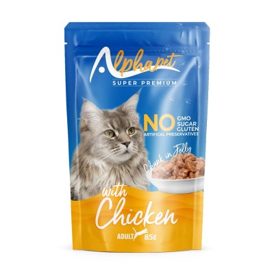 Alphapet Super Premium Jelly 85gr για Ενήλικες Γάτες με Κοτόπουλο σε Φακελάκι (Chunk in Jelly) Alphapet Super Premium Jelly 85gr για Ενήλικες Γάτες με Κοτόπουλο σε Φακελάκι (Chunk in Jelly)