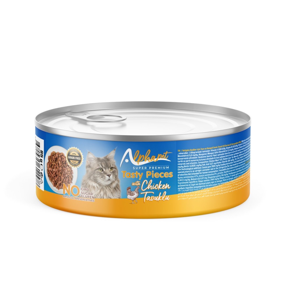 Alphapet Super Premium Κονσέρβα 85gr για Ενήλικες Γάτες Κοτόπουλου σε Σάλτσα