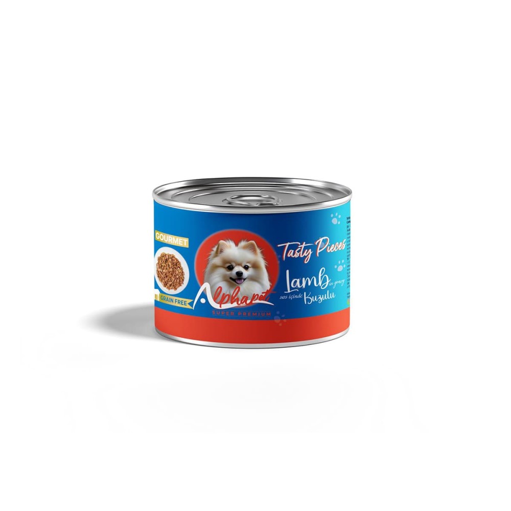 Alphapet Super Premium Κονσέρβα 200gr για Ενήλικους Σκύλους Κομμάτια Αρνιού σε Σάλτσα