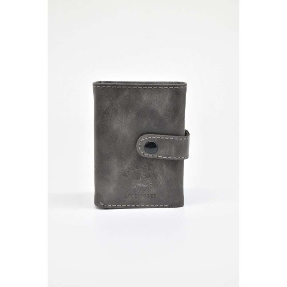 David Polo Unisex Πορτοφόλι & Θήκη Κάρτας με εξωτερικό κούμπωμα Φουμέ David Polo Unisex Πορτοφόλι & Θήκη Κάρτας με εξωτερικό κούμπωμα Φουμέ