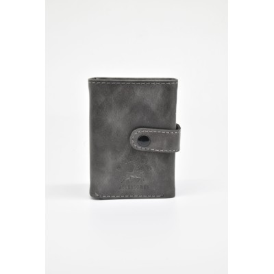 David Polo Unisex Πορτοφόλι & Θήκη Κάρτας με εξωτερικό κούμπωμα Φουμέ