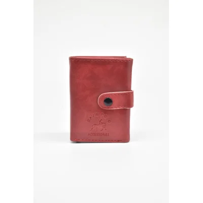 David Polo Unisex Πορτοφόλι & Θήκη Κάρτας με με εξωτερικό κούμπωμα Κόκκινο