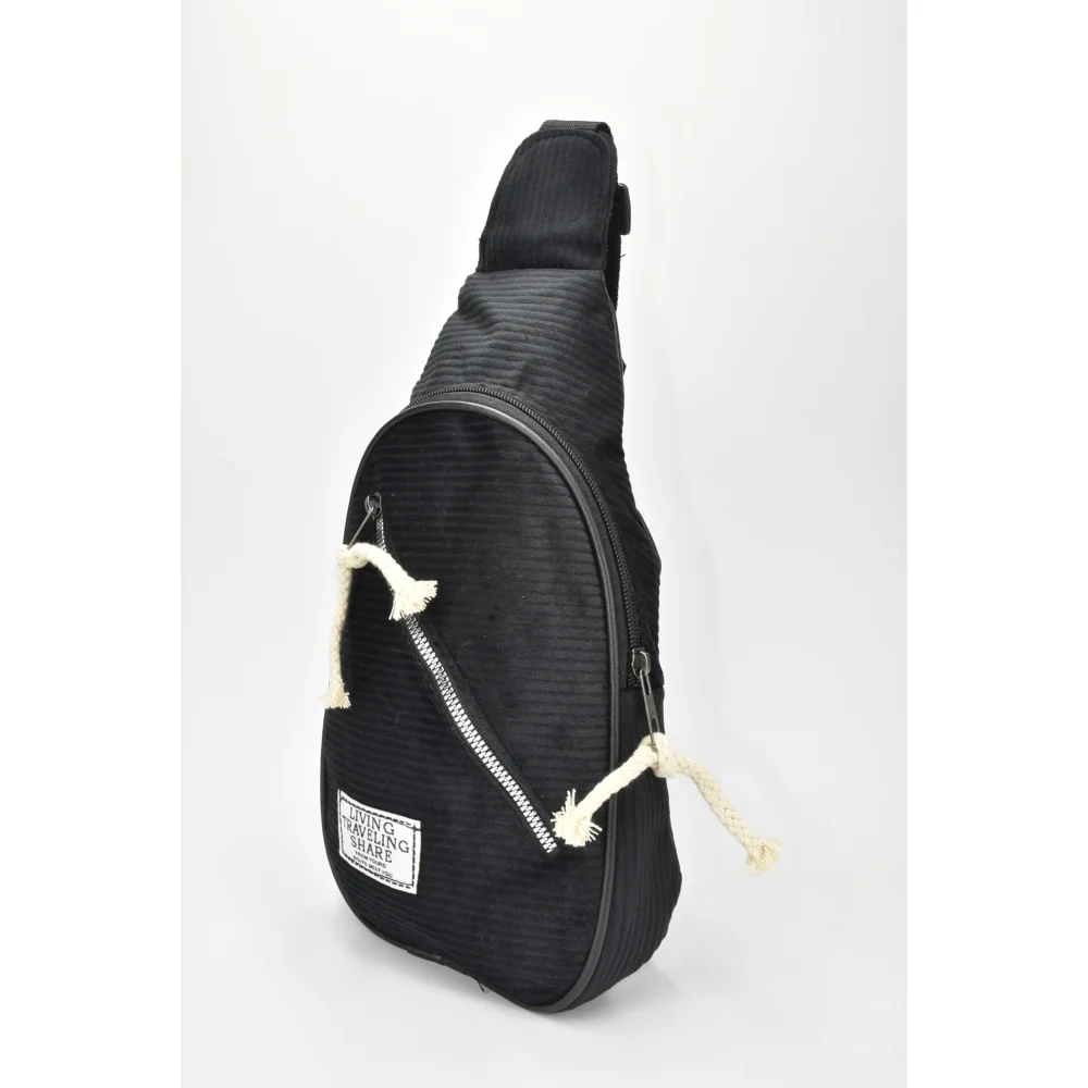 David Polo Unisex τσάντα Freebag βελούδο με δύο θήκες Μαύρο David Polo Unisex τσάντα Freebag βελούδο με δύο θήκες Μαύρο