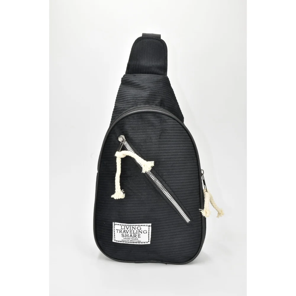 David Polo Unisex τσάντα Freebag βελούδο με δύο θήκες Μαύρο David Polo Unisex τσάντα Freebag βελούδο με δύο θήκες Μαύρο