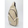 David Polo Unisex τσάντα Freebag βελούδο με δύο θήκες Μπεζ David Polo Unisex τσάντα Freebag βελούδο με δύο θήκες Μπεζ