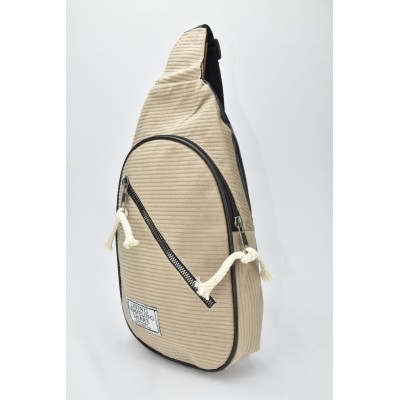 David Polo Unisex τσάντα Freebag βελούδο με δύο θήκες Μπεζ