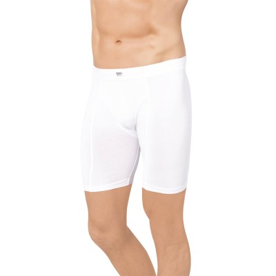Ανδρικό boxer μακρύ βαμβακερό με lycra λευκό 1 τεμ