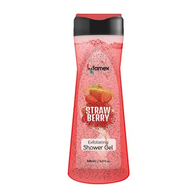 Famex Αφρόλουτρο Gel Απολέπισης με άρωμα Φράουλα 500 ml 