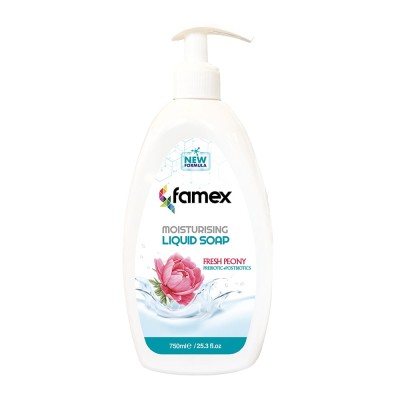 Famex Ενυδατικό Υγρό Κρεμοσάπουνο Fresh Peony με Άρωμα Πεόνιας 750ml