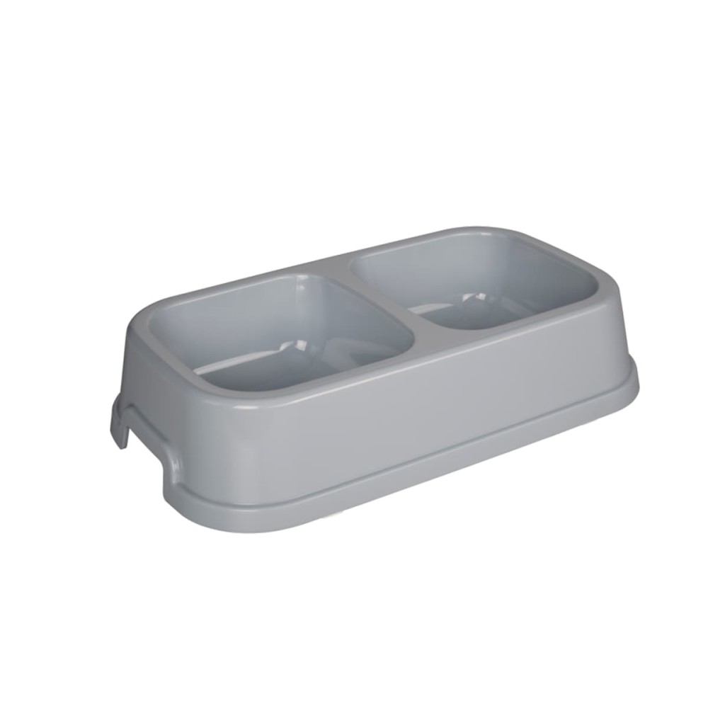 Joypet Πλαστικό Square Διπλό Μπολ Φαγητού & Νερού για  Σκύλο & Γάτα 1,2LT (Διάφορα Χρώματα)