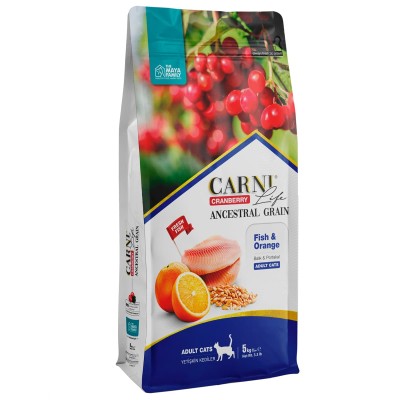 Maya Family Carni Life Cranberry 5kg ξηρά τροφή για ενήλικες γάτες με ψάρι και πορτοκάλι