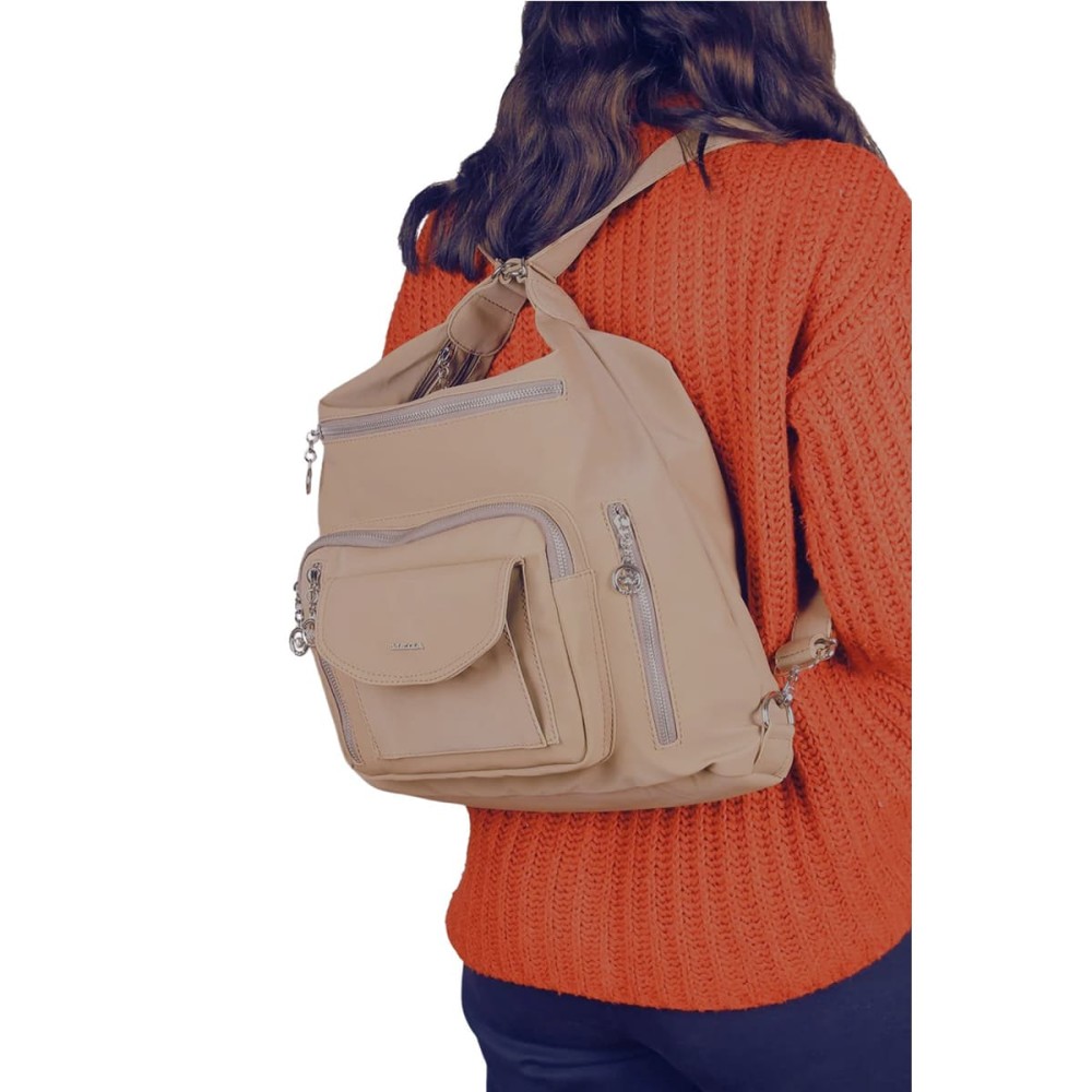 Mega Bag Γυναικείο Σακίδιο Πλάτης και ώμου με δύο θήκες Βιζόν Mega Bag Γυναικείο Σακίδιο Πλάτης και ώμου με δύο θήκες Βιζόν