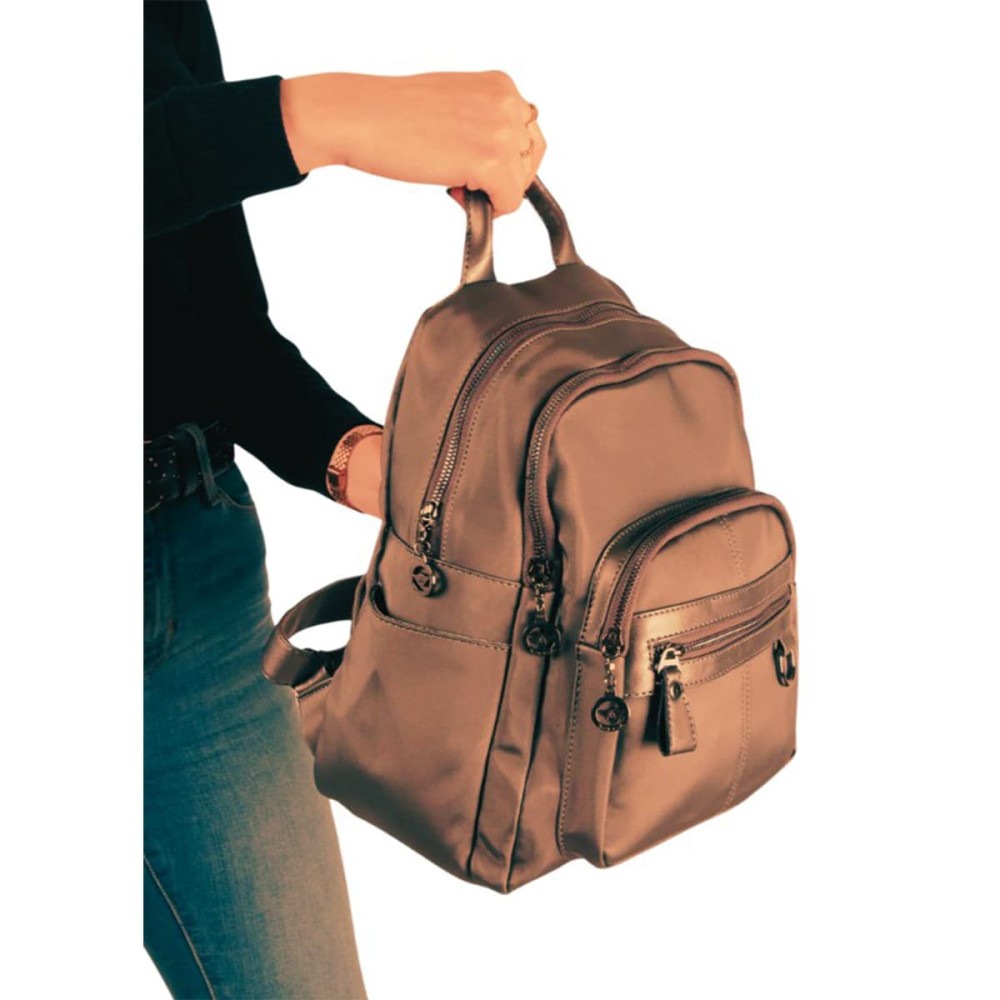 Mega Bag Γυναικείο Σακίδιο Πλάτης με συνθετικό αδιάβροχο δέρμα Χάλκινο Mega Bag Γυναικείο Σακίδιο Πλάτης με συνθετικό αδιάβροχο δέρμα Χάλκινο