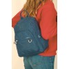 Mega Bag γυναικείο σακίδιο πλάτης με γαντζάκι μπροστά Μπλε
