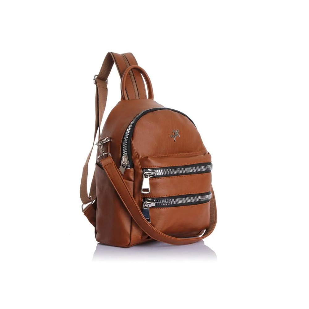 Mega Bag Γυναικείο Σακίδιο Πλάτης με πρόσθετο αφαιρούμενο λουρί Ταμπά Δέρμα Mega Bag Γυναικείο Σακίδιο Πλάτης με πρόσθετο αφαιρούμενο λουρί Ταμπά Δέρμα