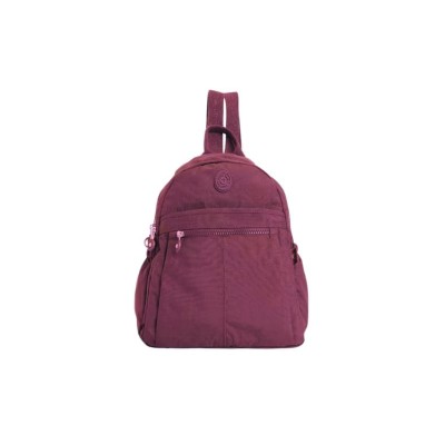 Mega bag τσάντα πλάτης υφασμάτινη με φερμουάρ Μπορντό