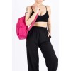 Mega bag τσάντα πλάτης υφασμάτινη με φερμουάρ Φούξια