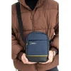 Mega Bag Ανδρική Τσάντα Χιαστί με δύο θήκες Σκούρο μπλε