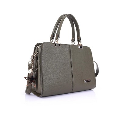 Mega Bag Γυναικεία Τσάντα Χειρός με πέντε θήκες Ανθρακί
