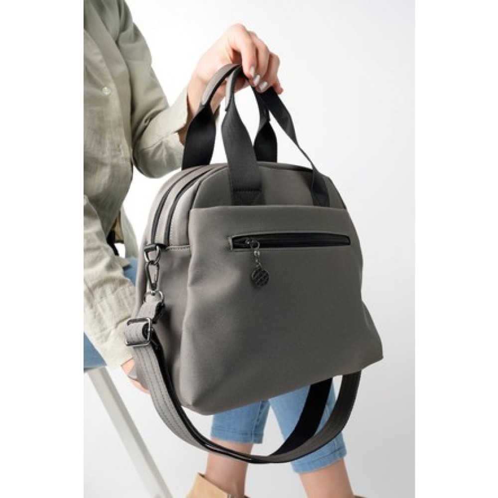 Mega Bag Γυναικεία Τσάντα Χιαστί με τρεις θήκες Ανθρακί Mega Bag Γυναικεία Τσάντα Χιαστί με τρεις θήκες Ανθρακί