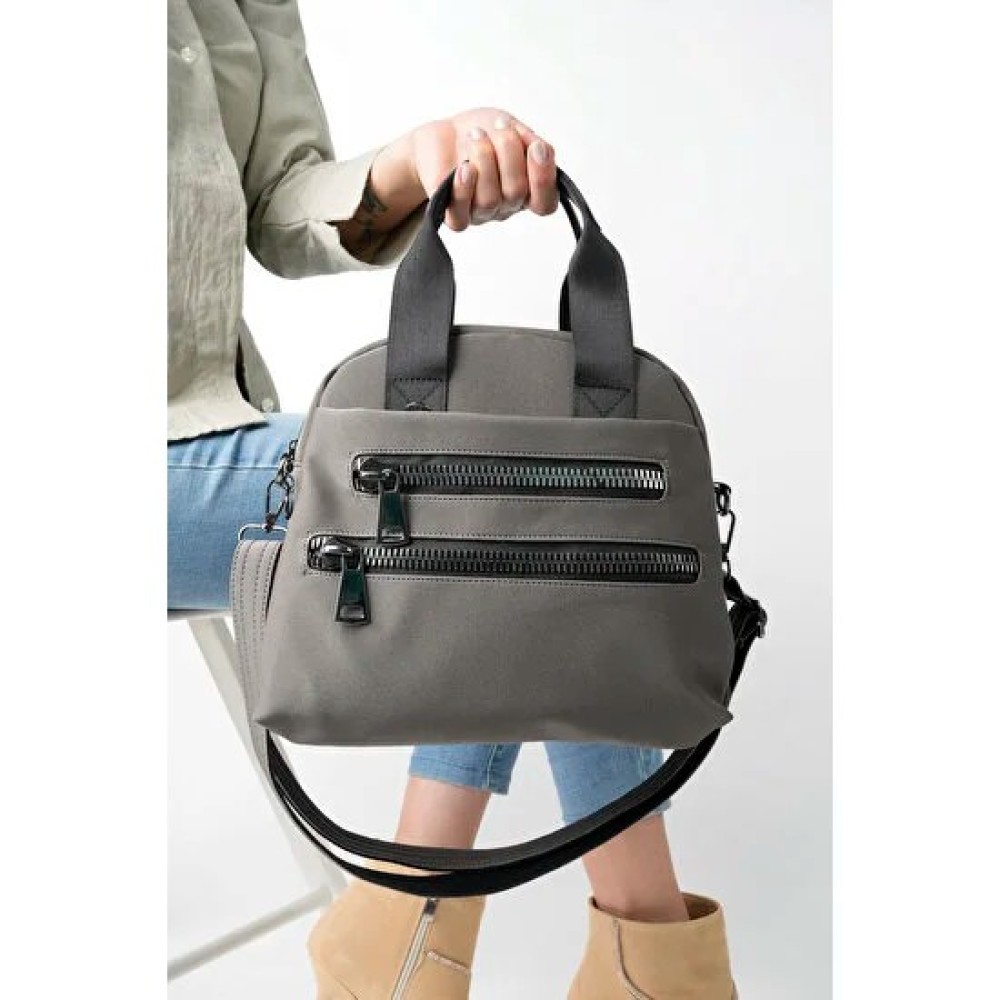 Mega Bag Γυναικεία Τσάντα Χιαστί με τρεις θήκες Ανθρακί Mega Bag Γυναικεία Τσάντα Χιαστί με τρεις θήκες Ανθρακί