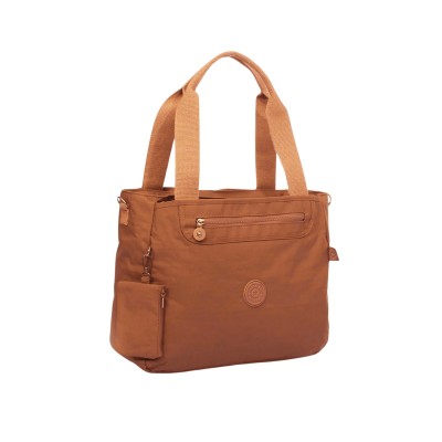 Mega Bag Γυναικεία τσάντα ώμου με τρείς θήκες Κεραμιδί