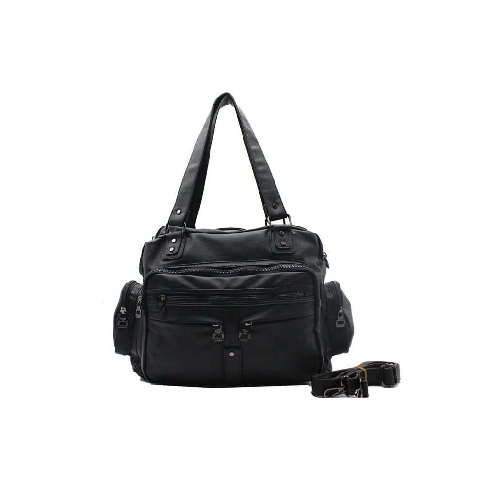Mega Bag Γυναικεία Τσάντα ώμου με πολλαπλές θήκες Μαύρο Mega Bag Γυναικεία Τσάντα ώμου με πολλαπλές θήκες Μαύρο