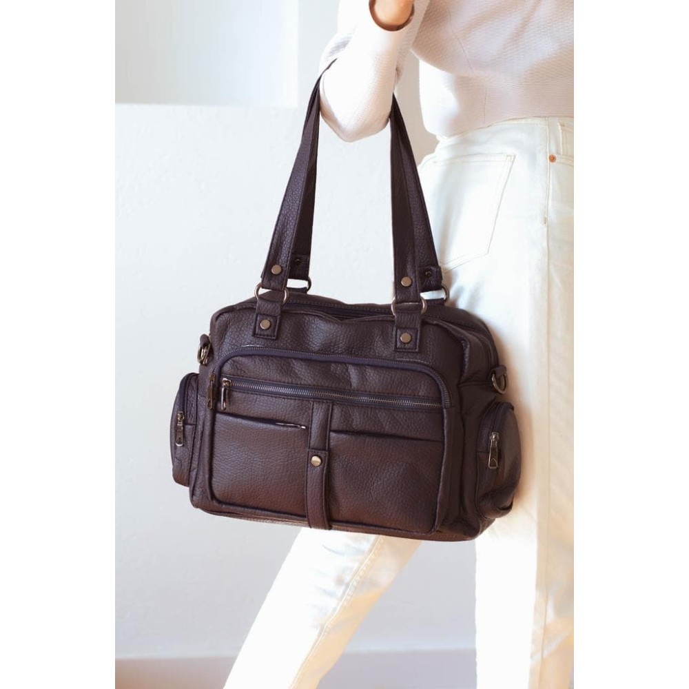 Mega Bag Γυναικεία Τσάντα ώμου με πολλαπλές θήκες Μπορντό Mega Bag Γυναικεία Τσάντα ώμου με πολλαπλές θήκες Μπορντό