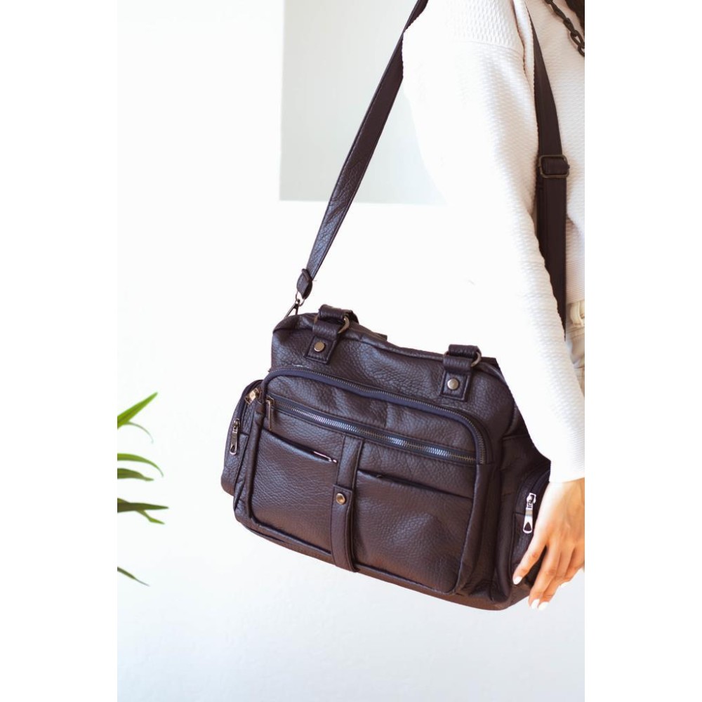 Mega Bag Γυναικεία Τσάντα ώμου με πολλαπλές θήκες Μπορντό Mega Bag Γυναικεία Τσάντα ώμου με πολλαπλές θήκες Μπορντό