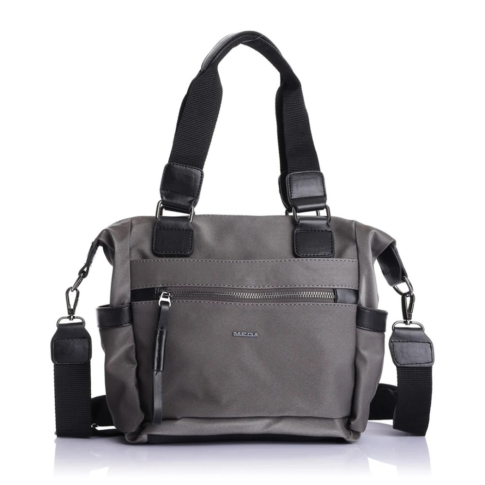 Mega Bag Γυναικεία Τσάντα ώμου μονής θήκης Ανθρακί Μαύρο Mega Bag Γυναικεία Τσάντα ώμου μονής θήκης Ανθρακί Μαύρο