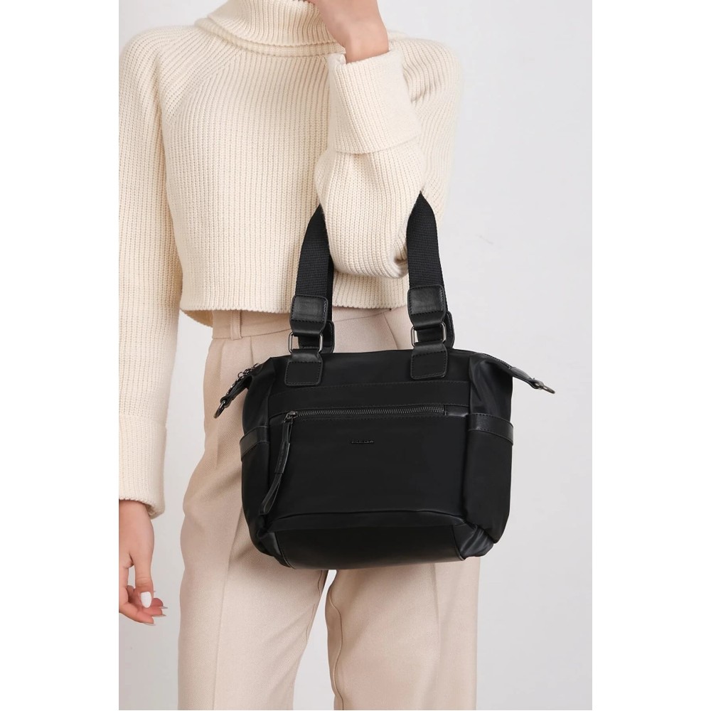 Mega Bag Γυναικεία Τσάντα ώμου μονής θήκης Μαύρο Mega Bag Γυναικεία Τσάντα ώμου μονής θήκης Μαύρο