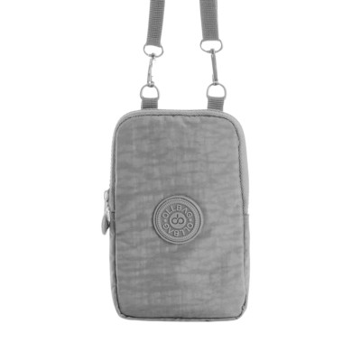 Mega Bag Γυναικείο Πορτοφόλι & Θήκη Τηλεφώνου με λουράκι με δύο θήκες Γκρι