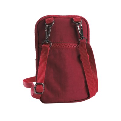 Mega Bag Γυναικείο Πορτοφόλι & Θήκη Τηλεφώνου με λουράκι με δύο θήκες Μπορντό