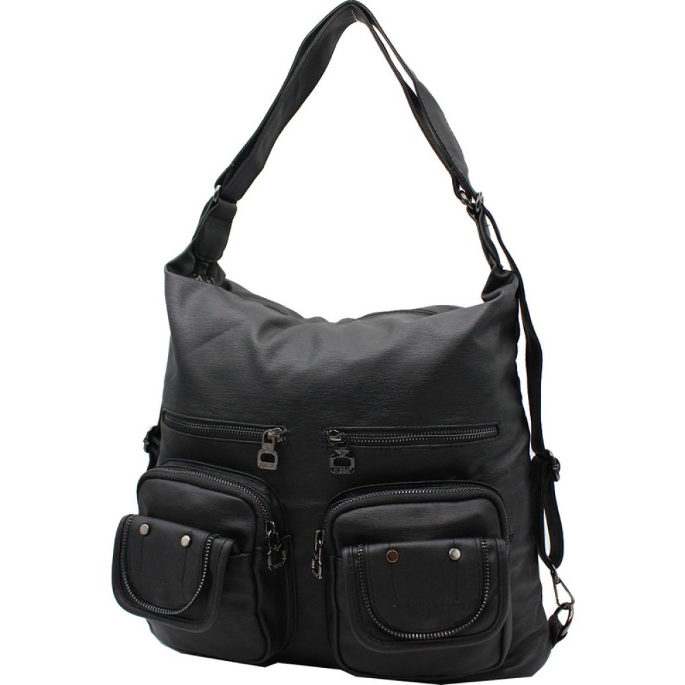 Mega Bag Γυναικείο Σακίδιο Πλάτης και Τσάντα ώμου με δύο θήκες Μαύρο Mega Bag Γυναικείο Σακίδιο Πλάτης και Τσάντα ώμου με δύο θήκες Μαύρο