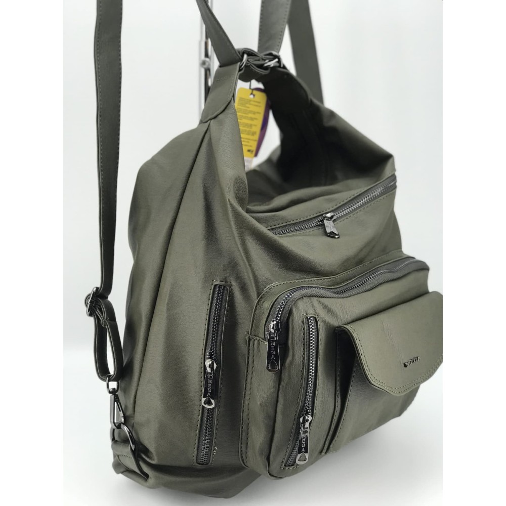 Mega Bag Γυναικείο Σακίδιο Πλάτης και ώμου με δύο θήκες Πράσινο Mega Bag Γυναικείο Σακίδιο Πλάτης και ώμου με δύο θήκες Πράσινο