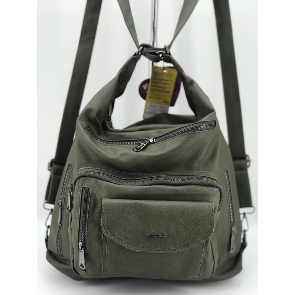 Mega Bag Γυναικείο Σακίδιο Πλάτης και ώμου με δύο θήκες Πράσινο Mega Bag Γυναικείο Σακίδιο Πλάτης και ώμου με δύο θήκες Πράσινο
