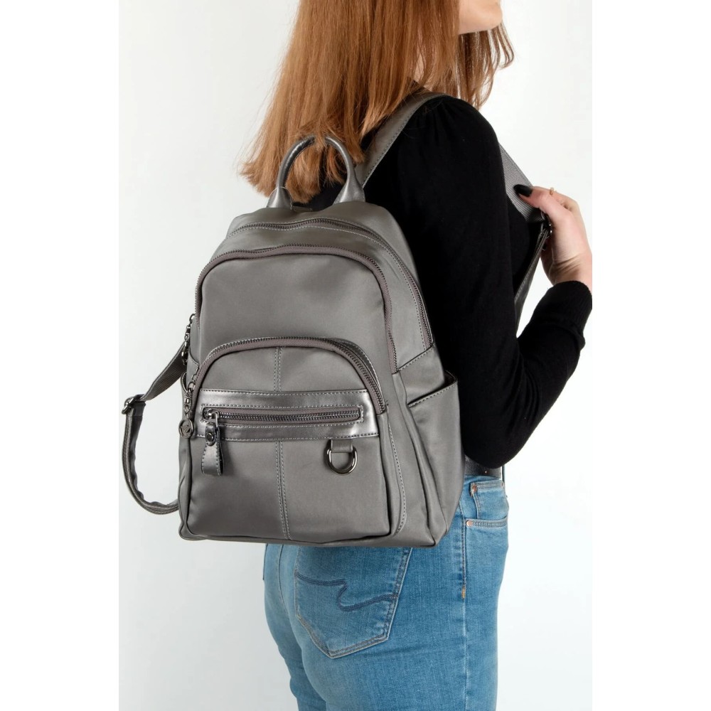 Mega Bag Γυναικείο Σακίδιο Πλάτης με συνθετικό αδιάβροχο ύφασμα ανοιχτό Ανθρακί Mega Bag Γυναικείο Σακίδιο Πλάτης με συνθετικό αδιάβροχο ύφασμα ανοιχτό Ανθρακί