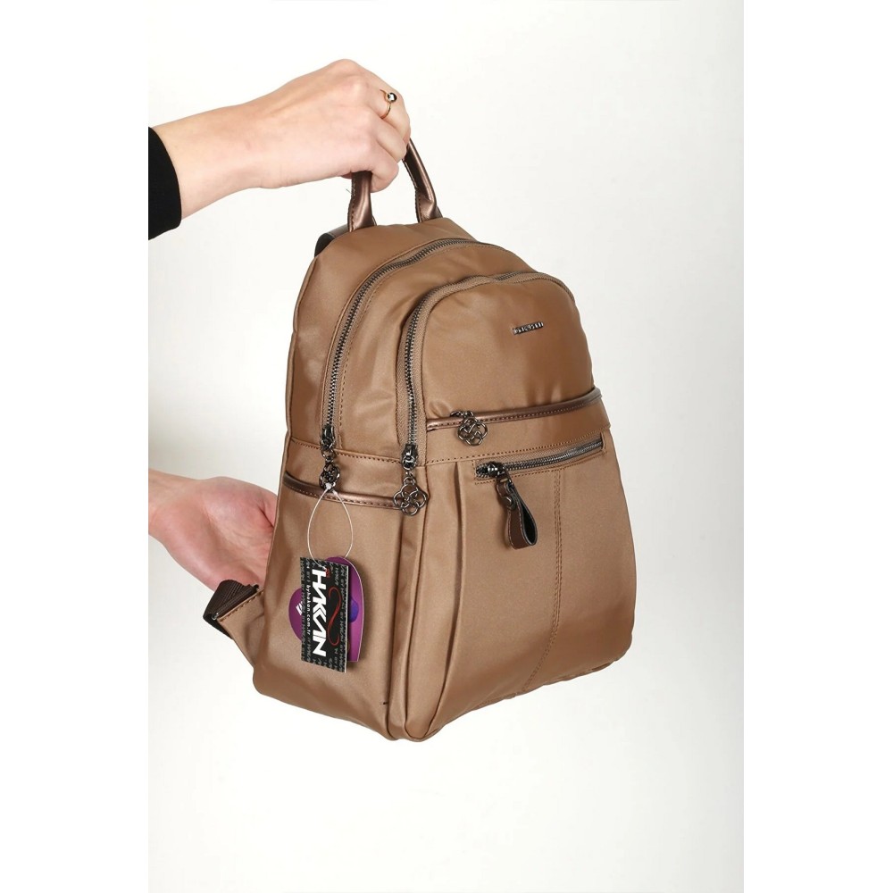 Mega Bag Γυναικείο Σακίδιο Πλάτης με πολλαπλές θήκες Χάλκινο Mega Bag Γυναικείο Σακίδιο Πλάτης με πολλαπλές θήκες Χάλκινο