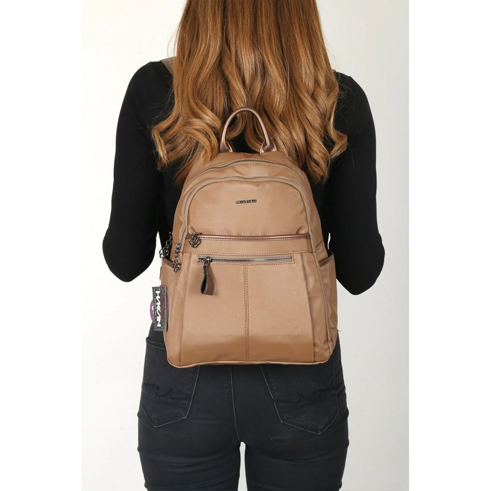 Mega Bag Γυναικείο Σακίδιο Πλάτης με πολλαπλές θήκες Χάλκινο Mega Bag Γυναικείο Σακίδιο Πλάτης με πολλαπλές θήκες Χάλκινο