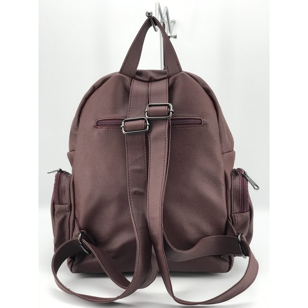 Mega Bag Γυναικείο Σακίδιο Πλάτης με πλαϊνές θήκες Μπορντό Mega Bag Γυναικείο Σακίδιο Πλάτης με πλαϊνές θήκες Μπορντό