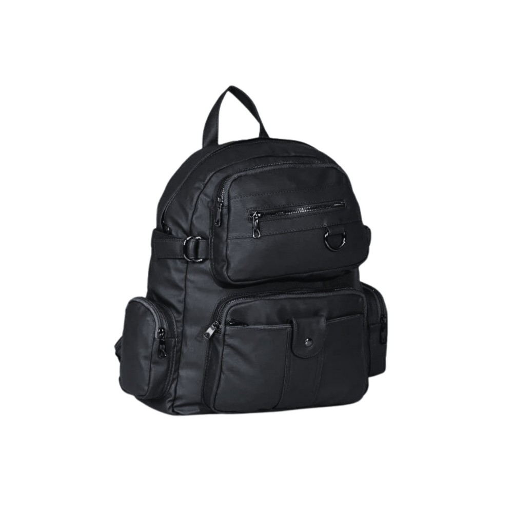 Mega Bag Γυναικείο Σακίδιο Πλάτης διακοσμητικά λουριά Μαύρο Mega Bag Γυναικείο Σακίδιο Πλάτης διακοσμητικά λουριά Μαύρο