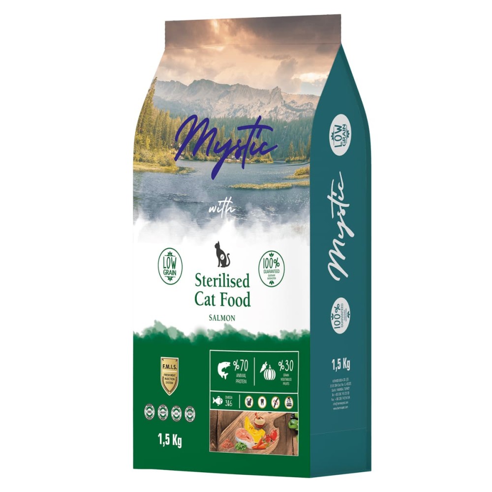 Mystic Low Grain 1.5kg  Ξηρά Τροφή για Στειρωμένες Γάτες με Κοτόπουλο