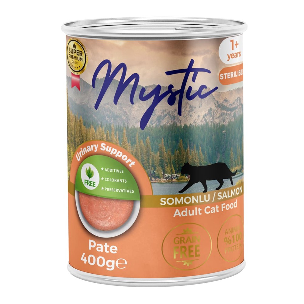 Mystic Super Premium Κονσέρβα 400gr Urinary Support Grain Free  για Στειρωμένες Γάτες με Σολομό