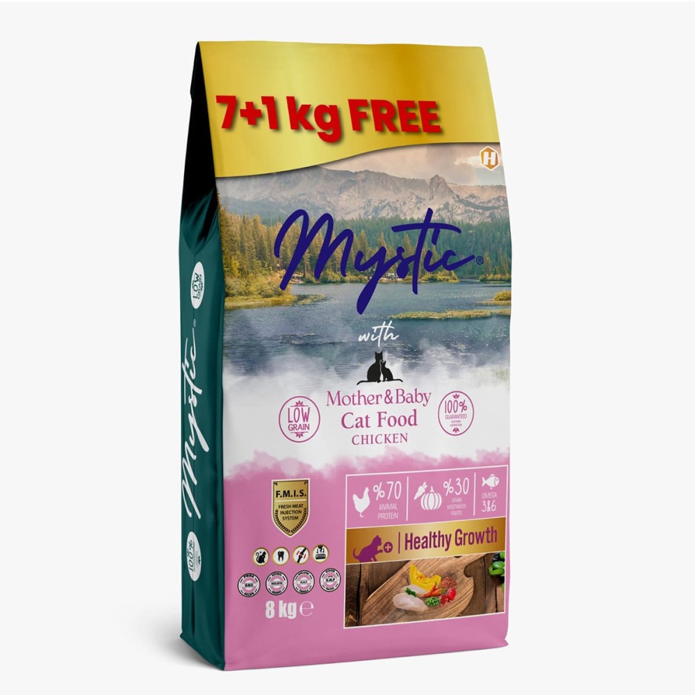 Mystic Low Grain 15kg Ξηρά Τροφή για Γάτες Μητέρες και Γατάκια με Κοτόπουλο