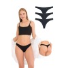 New Lilla Γυναικεία εσώρουχα στρινγκ  λέιζερ χωρίς ραφές Μαύρο 3 τεμάχια
